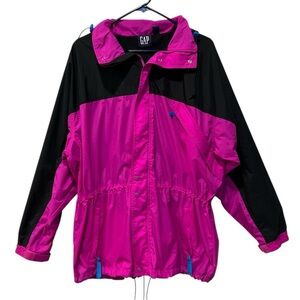 Vintage 90s Gap colorblock windbreaker magenta & black size medium